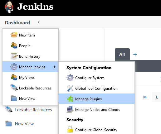 Manage Jenkins add plugins