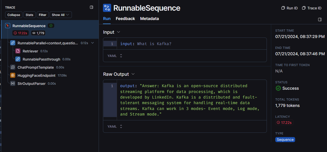 SequenceRun from LangSmith